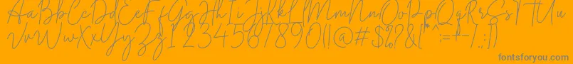 Midnight Signature Font – Gray Fonts on Orange Background