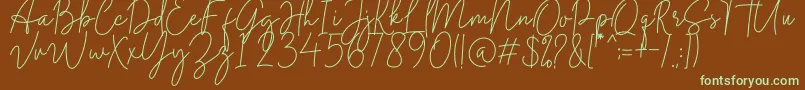 Шрифт Midnight Signature – зелёные шрифты на коричневом фоне