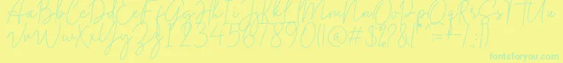 Midnight Signature Font – Green Fonts on Yellow Background