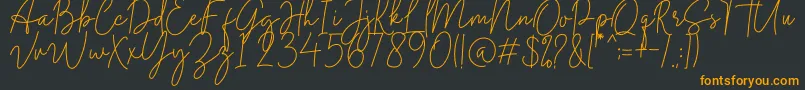 Midnight Signature Font – Orange Fonts on Black Background