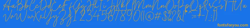 More about Midnight Signature Font Midnight Signature Font – Orange Fonts on Blue Background