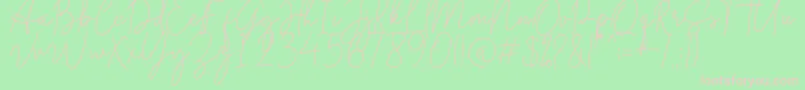 Midnight Signature-fontti – vaaleanpunaiset fontit vihreällä taustalla