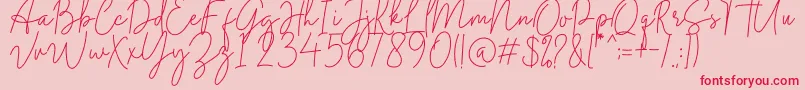 Midnight Signature-Schriftart – Rote Schriften auf rosa Hintergrund