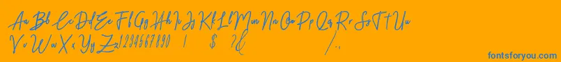 Midnight Font – Blue Fonts on Orange Background