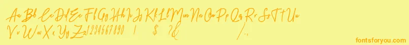 Midnight Font – Orange Fonts on Yellow Background