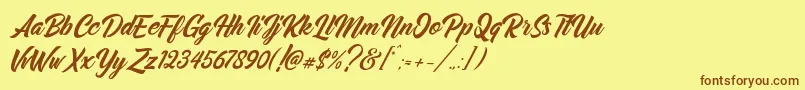 Midtown Font – Brown Fonts on Yellow Background