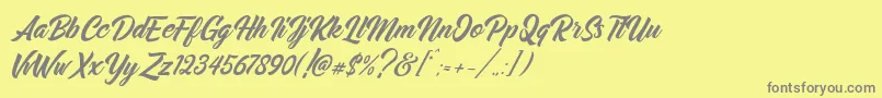 Midtown Font – Gray Fonts on Yellow Background