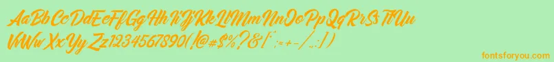 Midtown Font – Orange Fonts on Green Background