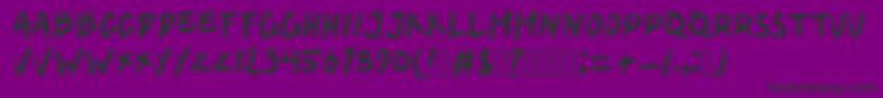 mieaceh-Schriftart – Schwarze Schriften auf violettem Hintergrund