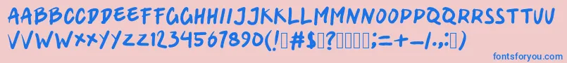 mieaceh Font – Blue Fonts on Pink Background