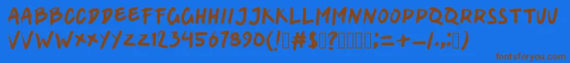 mieaceh Font – Brown Fonts on Blue Background