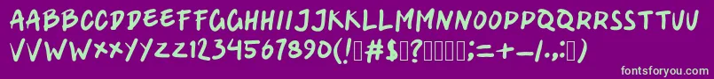 mieaceh Font – Green Fonts on Purple Background