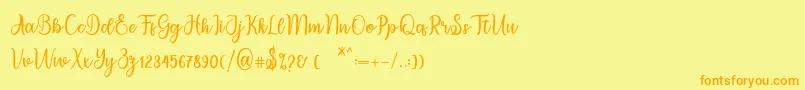 migdale Font – Orange Fonts on Yellow Background