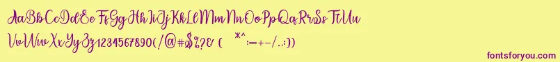 migdale Font – Purple Fonts on Yellow Background