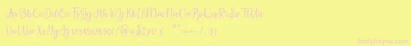 migdale Font – Pink Fonts on Yellow Background