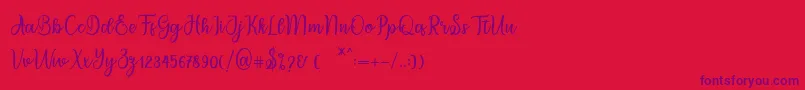 migdale Font – Purple Fonts on Red Background