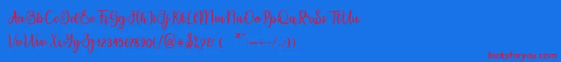 migdale Font – Red Fonts on Blue Background