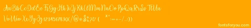 フォントmigdale – オレンジの背景に黄色の文字