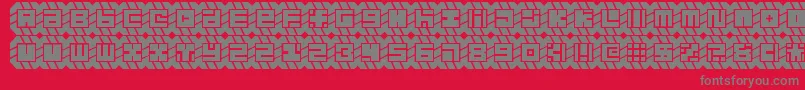 フォントmight chain – 赤い背景に灰色の文字