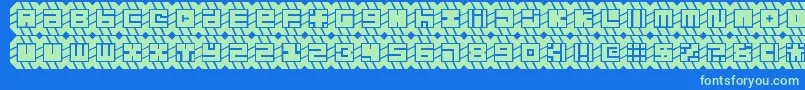 might chain Font – Green Fonts on Blue Background