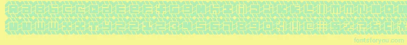 might chain Font – Green Fonts on Yellow Background