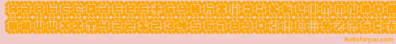 might chain-Schriftart – Orangefarbene Schriften auf rosa Hintergrund