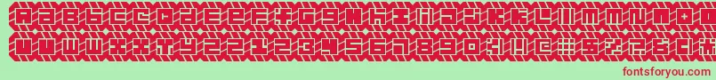 might chain Font – Red Fonts on Green Background