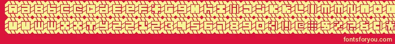 フォントmight chain – 黄色の文字、赤い背景