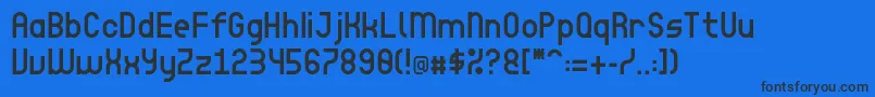 フォントLeehaussansRegular – 黒い文字の青い背景