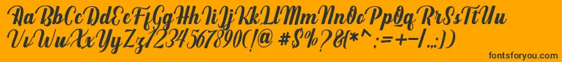 Mighttel Font – Black Fonts on Orange Background