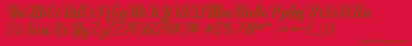 Mighttel Font – Brown Fonts on Red Background