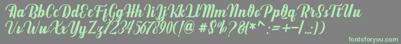 Mighttel Font – Green Fonts on Gray Background