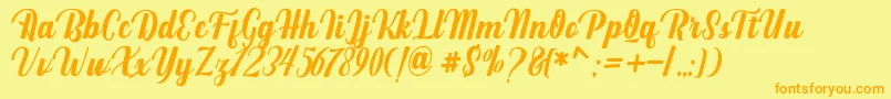 Mighttel Font – Orange Fonts on Yellow Background