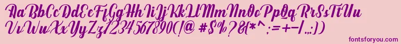 Mighttel Font – Purple Fonts on Pink Background