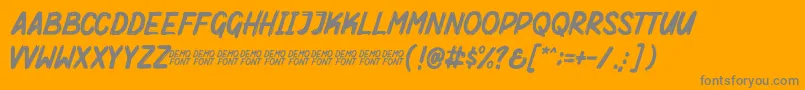 Mighty Brush Demo Font – Gray Fonts on Orange Background