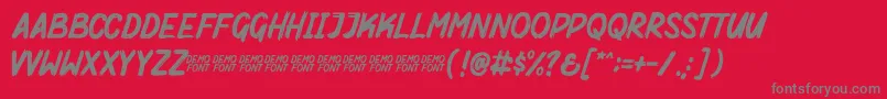 Mighty Brush Demo Font – Gray Fonts on Red Background