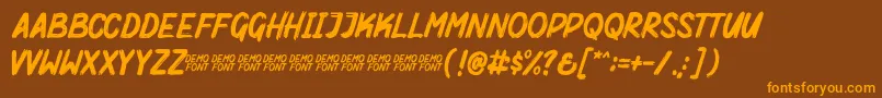 Mighty Brush Demo Font – Orange Fonts on Brown Background