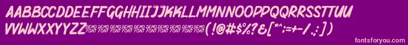 Mighty Brush Demo Font – Pink Fonts on Purple Background