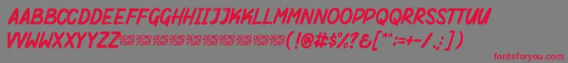 Mighty Brush Demo Font – Red Fonts on Gray Background