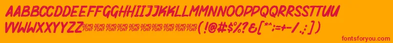 Mighty Brush Demo Font – Red Fonts on Orange Background