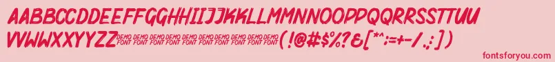 Mighty Brush Demo Font – Red Fonts on Pink Background