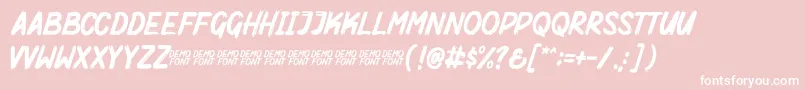 Mighty Brush Demo Font – White Fonts on Pink Background