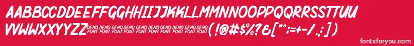 Mighty Brush Demo Font – White Fonts on Red Background