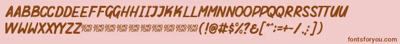 Mighty Brush Demo Font – Brown Fonts on Pink Background