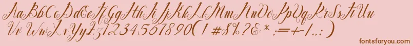 Mighty Free-Schriftart – Braune Schriften auf rosa Hintergrund