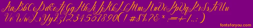 Mighty Free Font – Orange Fonts on Purple Background