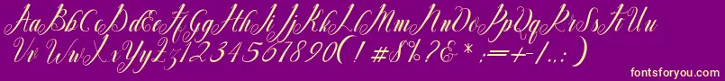 Mighty Free Font – Yellow Fonts on Purple Background