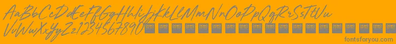 Mighty River   Demo Font – Gray Fonts on Orange Background