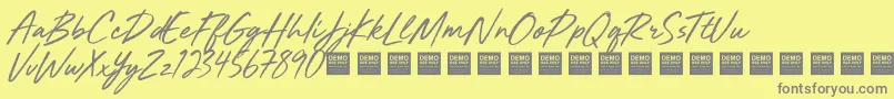 Mighty River   Demo Font – Gray Fonts on Yellow Background