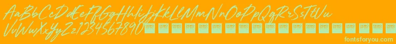 Mighty River   Demo Font – Green Fonts on Orange Background